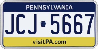 PA license plate JCJ5667