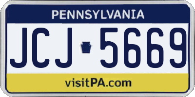 PA license plate JCJ5669