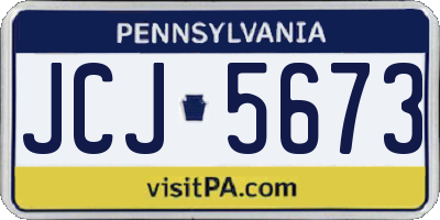 PA license plate JCJ5673