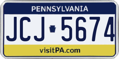 PA license plate JCJ5674