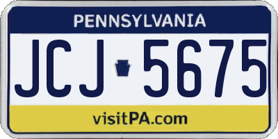 PA license plate JCJ5675