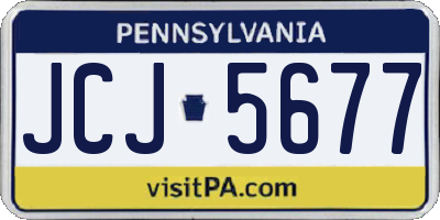 PA license plate JCJ5677