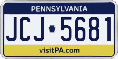 PA license plate JCJ5681