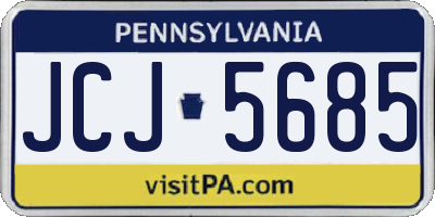 PA license plate JCJ5685