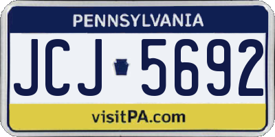 PA license plate JCJ5692