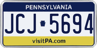PA license plate JCJ5694