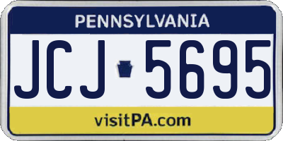 PA license plate JCJ5695