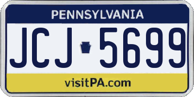 PA license plate JCJ5699