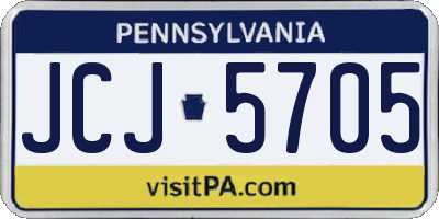 PA license plate JCJ5705