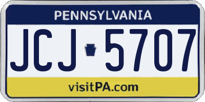 PA license plate JCJ5707