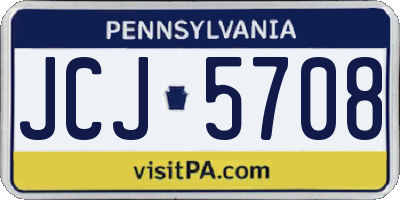 PA license plate JCJ5708