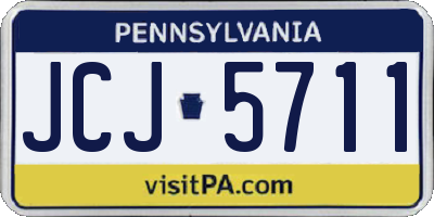PA license plate JCJ5711