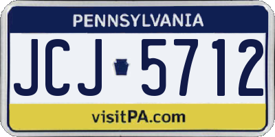 PA license plate JCJ5712