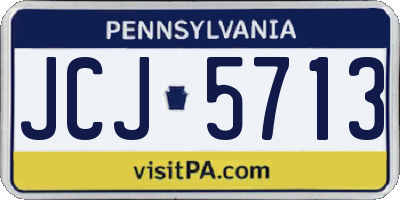 PA license plate JCJ5713