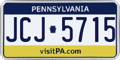 PA license plate JCJ5715