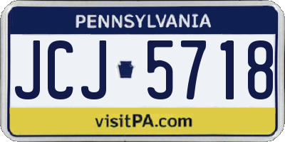 PA license plate JCJ5718