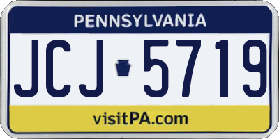 PA license plate JCJ5719