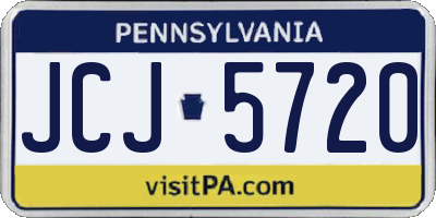 PA license plate JCJ5720