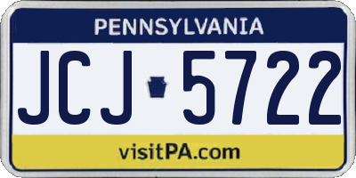 PA license plate JCJ5722