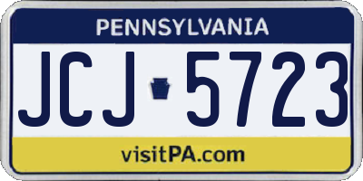PA license plate JCJ5723