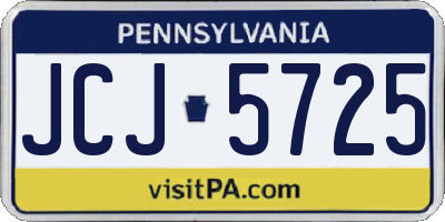 PA license plate JCJ5725