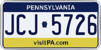 PA license plate JCJ5726