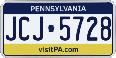 PA license plate JCJ5728