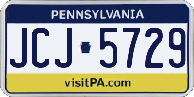 PA license plate JCJ5729