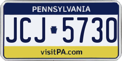 PA license plate JCJ5730