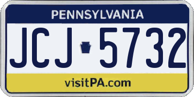 PA license plate JCJ5732