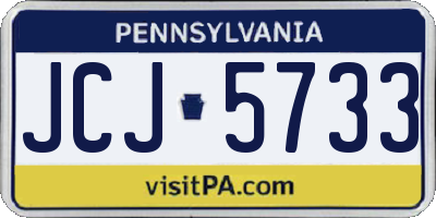 PA license plate JCJ5733