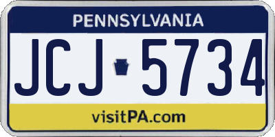 PA license plate JCJ5734