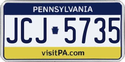 PA license plate JCJ5735
