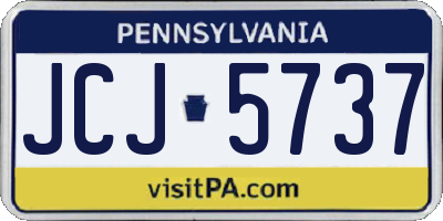 PA license plate JCJ5737