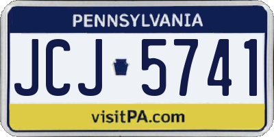 PA license plate JCJ5741
