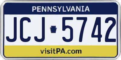 PA license plate JCJ5742