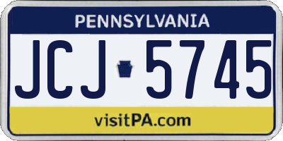 PA license plate JCJ5745