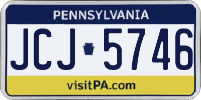 PA license plate JCJ5746