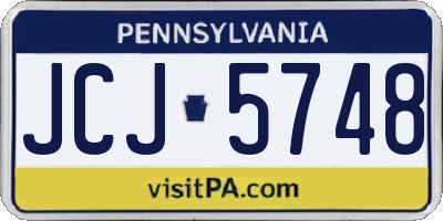 PA license plate JCJ5748