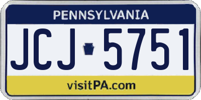 PA license plate JCJ5751