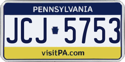 PA license plate JCJ5753
