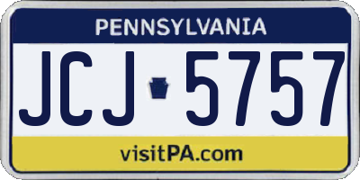 PA license plate JCJ5757