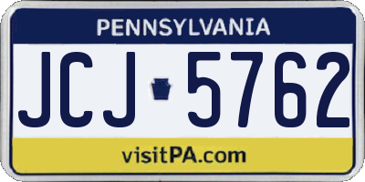 PA license plate JCJ5762