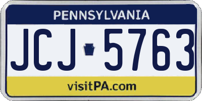 PA license plate JCJ5763