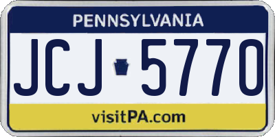PA license plate JCJ5770