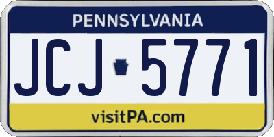 PA license plate JCJ5771