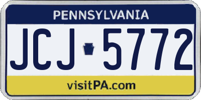 PA license plate JCJ5772
