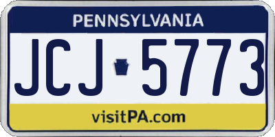 PA license plate JCJ5773