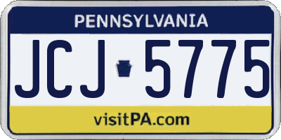 PA license plate JCJ5775