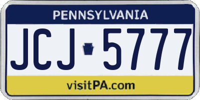 PA license plate JCJ5777